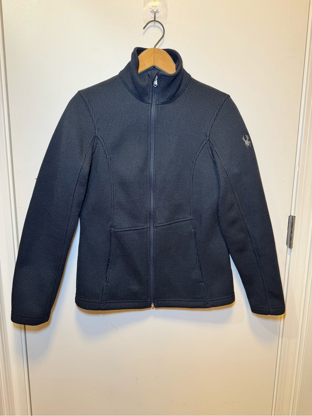 Spyder Ladies Black Ribbed Full-Zip Lightweight Jacket